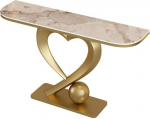 Moderner, Schmaler Konsolentisch Mit Metallbeinen - Sofatisch Mit Tischplatte In Marmoroptik. Geeignet F&uuml;r Eingangsbereiche, Wohnzimmer Und Flure. Einfache Montage(Gold+White 2,120cm)