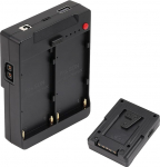 Fotga toiteadapteri plaat teisendab kahe NP-F550 aku V-mount akuplaadiks, millel on mitu v&auml;ljundit, D-Tap DC USB USB-C kaamera, monitori, videovalgusti, mobiiltelefoni toiteallikaks
