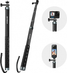 REYGEAK Selfie Stick for GoPro 13 59 Inch Long Invisible Carbon Fiber Waterproof Extension Monopod for GoPro Hero 13/12/11/10/9 Osmo Pocket 3/Action 5 Pro/4/3 Accessories