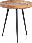 byLIVING AVA/Round Coffee Table 45 cm Solid Mango Natural Light Brown Metal Frame Diameeter 45 cm K&otilde;rgus 50 cm