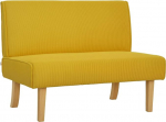 HOMCOM 2-kohaline diivan diivan Corduroy v&auml;limusega, puidust jalad, polsterdatud diivan, kahekohaline diivan magamistuppa, elutuppa, 110 x 62 x 85 cm, kollane