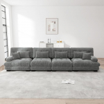 Cord diivanvoodi 4 inimesele, suur diivan, diivan, 4-kohaline modulaarne nurgadiivan koos s&uuml;gavusega istmega, &scaron;enilli diivanvoodi, mugav polsterdatud elutuppa, korterisse, stuudiosse, kontorisse (hall)