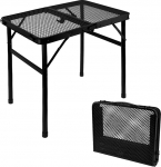 NQEUEPN Kokkupandav grillilaud, telkimisgrill-laud, 60 cm, metallist grillilaud, reguleeritava k&otilde;rgusega, kerge ja kaasaskantav grill-laud koos v&otilde;rklaua lauaga v&auml;ljas piknikuks, grillimiseks, telkimiseks,