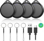 TECKNET Air Tracker Tag Key Finder, Smart Tag &uuml;hildub Apple'i rakendusega Where is App (ainult iOS), laetav, veekindel, Bluetooth v&otilde;tmeotsija pagasi / koti / v&otilde;tme / lemmikloomade jaoks (4i pakett)