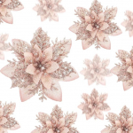 24 Glitter Poinsettia lilled Kunstlikud j&otilde;ululilled kaunistused Pulmadekoratsioon J&otilde;ulupuu kaunistus koos klambriga kingituseks, 6 tolli, 4 tolli, 3 tolli (Rose Gold)