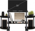 Furinno 12258BK/GY Turn-N-Tube &uuml;mara nurgaga TV meelelahutuskeskus, must/hall