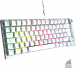 NEWSKILL Pyros Pro Gaming Keyboard 75% RGB traadita Bluetooth juhtmega Outemu Red Hotswap - valge