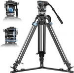 SIRUI Rapid System SQ75+VHS10 Video Tripod with One-Stage Height Adjustment, Carbon Fibre Twin Leg, 75 mm Hemisphere, Professional VHS10 Liquid Head with Damping, 18 kg Load Capacity