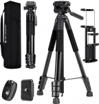 K&F CONCEPT kaamera statiiv S254A3+BV01, kerge statiiv koos kotiga, 172 cm mobiiltelefoni statiiv, statiiv Canon Nikon Sony kaamerale/DSLR/kaamerakaamerale, statiiv nutitelefonile, reisistatiiv koos mobiiltelefoniga
