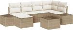 Rantry 7-teiliges Garten Sofa Set mit Kissen Braun Poly Rattan Gartenlounge Model3355810