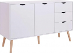 Miroytengo Sideboard f&uuml;r Wohnzimmer Fiano in Wei&szlig; im nordischen Stil, 120 x 75 x 39 cm
