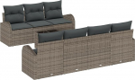 8-teiliges Garten-Sofaset mit Kissen grau Poly-Rattan Gartenlounge Model3345949