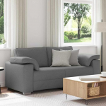 Homgoday Dunkelgrauer Loveseat Sofa mit Flacharmlehnen & Stoffbezug - Modern & Stabil Model4105228