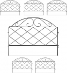 Relaxdays aed K x Laius 40 x 54,5 cm, 6 aiapaneeli, aia lillepeenarde &auml;&auml;ristamiseks, metallist, vintage v&auml;limus, must