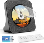 Kaasaskantav CD-m&auml;ngija aku 4000mAh Bluetooth CD-m&auml;ngija auto lastele muusikam&auml;ngija koos k&otilde;larite, puldi, tolmukatte, FM-raadio, USB- ja AUX-pordiga, must