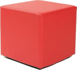 Kuechen-preisbombe Designer Cube Seat I Stool Faux Leather Modern 45 x 45 x 45 cm Red