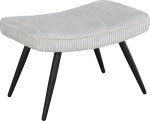 byLIVING UTA Stool / Coarse Cord Off White/White / Black Powder-Coated Frame/Footstool/W 60, H 39, D 41 cm