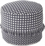 MOCOFO Round Decoration Pouf Cover Unfilled Cotton Weave Poufs for Living Room Bedroom 40 x 30 cm