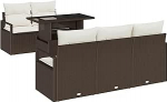 Rantry 6-teiliges Garten-Sofa-Set mit Kissen, Braun, Poly Rattan Gartenlounge Model3357471