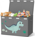 VERONLY M&auml;nguasjakast hoiukast kaanega lastetoas 83 L Kokkupandav suur m&auml;nguasjade hoiukast k&auml;epidemetega t&uuml;drukute lastetoas raamatute magamistoas (dinosaurus muster)