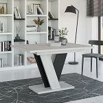 PROROOM FURNITURE - Nevi laud - s&ouml;&ouml;gilaud - V-raamiga - sammaslaud - ristk&uuml;likukujuline - 120x90x75 cm - pikendatav kuni 160 cm - kaasaegne - s&ouml;&ouml;gituppa, k&ouml;&ouml;ki, elutuppa, salongi - musta v&auml;rvi