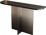 ZLLPIGLS Zeitgen&ouml;ssischer Schmaler Konsolentisch mit EIS-Riss Farbverlauf Acrylbeinen, Konsolentisch Schmal mit Abgerundeten Kanten, f&uuml;r Flur, Diele oder Hinter Sofa(Black,62.9x11.8x29.5in)