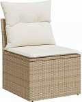 Rantry 8-teiliges Garten Sofa Set mit Kissen Beige Poly Rattan Akazie Gartenlounge Model3347610