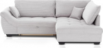 KHG nurgadiivan - 251 x 88 x 190 cm - magamisfunktsiooniga ja 2 dekoratiivpadjaga, helehall, paremal, Corduroy kangas, t&auml;ispuit ja p&ouml;&ouml;gijalad - kaasaegne ja hubane