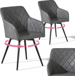 CLIPOP p&ouml;&ouml;rlevad s&ouml;&ouml;gitoolid, 2 k&auml;etoega komplekt, kunstnahast polsterdatud toolid, k&ouml;&ouml;gitool, p&ouml;&ouml;rlev tool, k&auml;etoega tool s&ouml;&ouml;gituppa, elutuppa, kontorisse (kunstnahast helehall, komplekt).