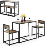 GIANTEX baarilaua komplekt 3-osaline s&ouml;&ouml;gilaua komplekt s&ouml;&ouml;gilaud 2 tooliga, s&ouml;&ouml;gitoa r&uuml;hm v&auml;ike k&ouml;&ouml;gilaua komplekt 2 inimesele, s&ouml;&ouml;gitoa laud Bistro laudade komplekt k&ouml;&ouml;gibaarist istumiskomplekt (Vintage)