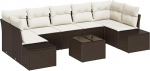 Rantry 8-teiliges Garten-Sofa-Set mit Kissen Braun Poly Rattan Gartenlounge Model3355647