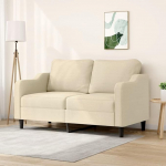 2-kohaline diivan Kahekohaline diivan Diivan Lounge diivan Relax diivan K&uuml;lalissohv Loveseat diivan Polsterdatud diivan elutuppa magamistuppa k&uuml;lalistetuppa Cream 140 cm Kangas
