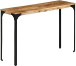 Konsolentisch aus Mango und Eisen, Farbe Braun, Abmessungen 110 x 35 x 76 cm, robuste Tischplatte f&uuml;r Eingangsbereich oder Wohnzimmer, stabiles Design mit F&uuml;&szlig;en aus Eisen,