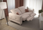 Malibu Relax II 2-kohaline diivan elektrilise l&otilde;dvestusfunktsiooniga, 180 cm, Gemma kangas - reguleeritavad peatuged - stiilsed metalljalad (hele tumepunane roosa)