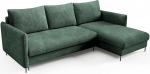 Nurgadiivan magamisfunktsiooniga ja voodikastiga - elutoa diivan - 216 cm lai x 165 cm s&uuml;gav - Ottomani vasakule v&otilde;i paremale - L-kujuline nurgadiivan, lamamispind 140 x 200 - roheline