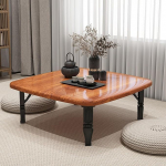 Quadratischer Klappbarer Tatami Couchtisch, Japanischer Bodentisch Niedriger Tisch zum Sitzen Auf Dem Boden, Tragbarer Picknicktisch f&uuml;r Drinnen und Drau&szlig;en(Style 3,60x60x30cm)
