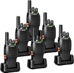 Retevis H777 raadio, Walkie Talkie taskulambiga, &uuml;he kl&otilde;psuga h&auml;ire, sageduse sidumine &uuml;he kl&otilde;psuga, VOX, vastupidav, t&uuml;&uuml;p C, Walkie Talkie t&auml;iskasvanud ohutusse, hotelli (6 tk, must)