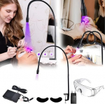 Ripsmete lamp, 10 W UV ripsmete lamp, UV valgus ripsmete pikendamiseks, jalal&uuml;liti, reguleeritav punktide suurus, liblikkael 1-3 sekundit ripsmete kleebisega, kaitseprillidega