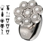 Kalju raseerija meeste elektriline, 6-in-1 pea raseerija, kalju 8D p&ouml;&ouml;rlev raseerija meestele, IPX6 veekindel elektriline raseerija, m&auml;rg ja kuiv raseerija, nina karvade trimmeri hoolduskomplekt