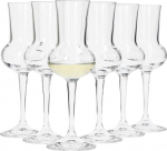 Bormioli Glass | Set of 6 Grappa Glasses Capacity 75 ml/Total Height 16.5 cm, Handle Length 5.8 cm Classic for the famous Italian Grappa Glasses Drink