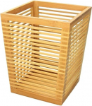 Woodquail Waste Paper Bin Office Home Bathroom Natural Bamboo