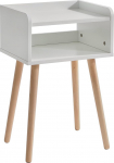 IBUYKE WNS003W Bedside Table, Simple Bedside Cabinet, No Drawer, Solid Wood Scandinavian Design Side Table, 38.5 x 29 x 59.5 cm, White