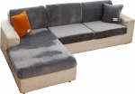 EURHOWING Universal Stretch Velvet Chaise Longue Sofa Slipcover for Sectional Sofa L-Shape Sofa Cover Soft Slipcover Replacement for L-Shaped Sofa with Elastic Edge (Chaise Longe, Light Grey)