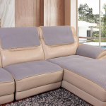 YEARLY Grid Non-Slip Sofa Cover, Honeycomb Hole Leather Sofa Throws Couch Cover Four Seasons Made of Fabric Nordic Modern Furniture Protectors Sofa Towel Grey 60 x 150 cm (24 x 59 inches)