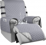 Toolikaitsja lastele, koertele, 100% veekindel lamamistooli kaitsja taskutega, 1-kohaline libisemiskindel toolikate teleritoolile 2 reguleeritava rihmaga, hall A, S