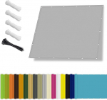 Veekindel p&auml;ikesepurje, 2 x 2,5 m, p&auml;ikesekaitse ja ilmastikukaitse markiis, UV-kaitsev&otilde;rk koos aasade ja n&ouml;&ouml;riga aeda ja terrassile, helehall.