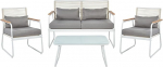 Beliani Lounge komplekt metallist valge 4-istmelised padjad hall Pomonte