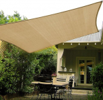 Shade&Beyond Sun Shade Sail Curved Square Sand 185gsm for Patio Deck Yard Backyard 3M