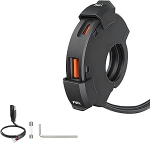 48W Motorrad-USB-Ladeseade, 2-portiline (QC3.0 18W + PD3.0 30W), IP65, 12-24V USB-C-Steckdose - Schnellladung f&uuml;r Reise & Abenteuer/Alltag/Outdoor - Kompatibel mit Handy/GPS/Kamera
