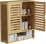 unho Wall Cabinets for Bathroom, Bathroom Cabinet, Wall Mounted Cabinet with 2 Doors and Adjustable Shelves, 59 x 20.5 x 66.5 cm
